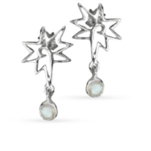 Artisan Handcrafted Moonstone Starburst Earrings